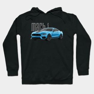 MACH 1 Mustang GT 5.0L V8 Performance Car Grabber Blue Hoodie